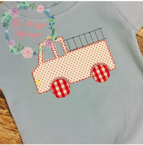 Firetruck blanket stitch applique Firetruck blanket stitch applique