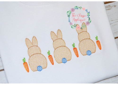 Bunnies with carrots sketch fill AND vintage stitch Bunnies with carrots sketch fill AND vintage stitch