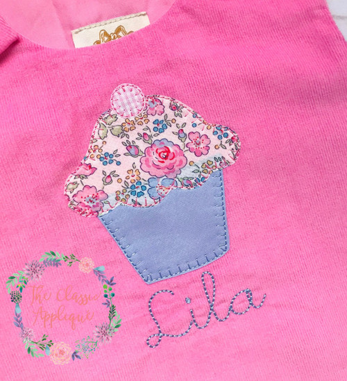 Cupcake blanket stitch applique