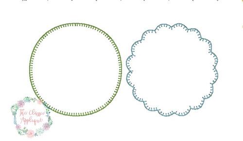 Separate scallop and circle blanket stitch patch appliques Separate scallop and circle blanket stitch patch appliques