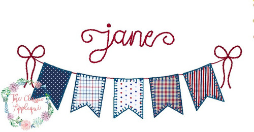 Patriotic bunting applique machine embroidery design Patriotic bunting applique machine embroidery design