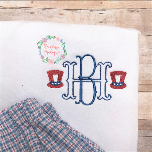 single Mini fill stitch patriotic top hat embroidery design single Mini fill stitch patriotic top hat embroidery design