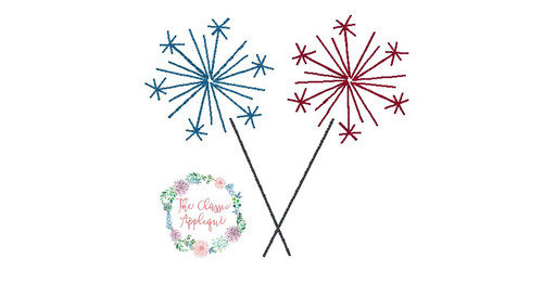 Sparkler  vintage stitch machine embroidery design  Sparkler  vintage stitch machine embroidery design