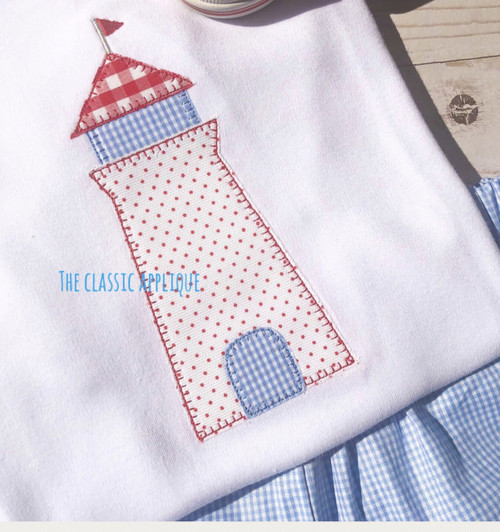 Lighthouse blanket stitch applique 