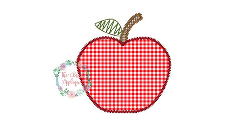 Apple zig zag applique embroidery design Apple zig zag applique embroidery design
