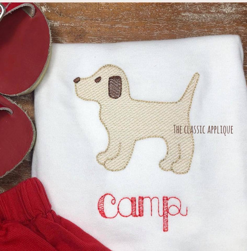 Puppy sketch fill embroidery design Puppy sketch fill embroidery design