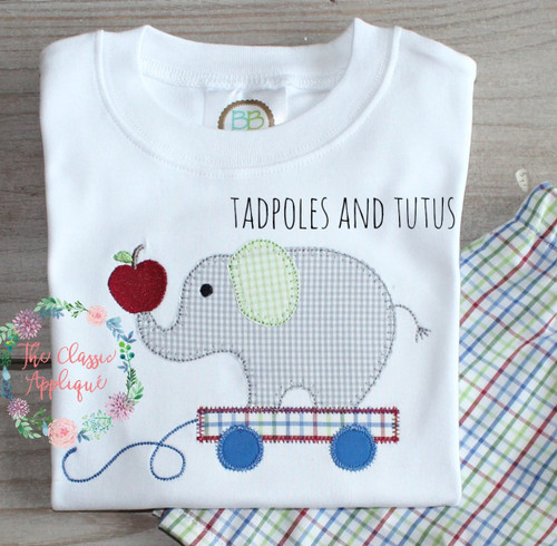 Elephant with apple applique Elephant with apple applique