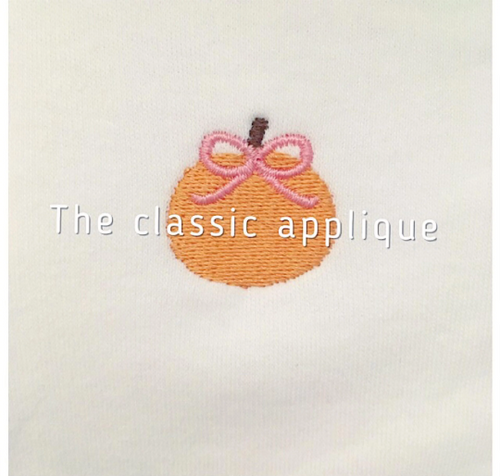 Pumpkin with bow mini fill embroidery Pumpkin with bow mini fill embroidery