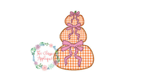Pumpkin stack with bows applique Pumpkin stack with bows applique