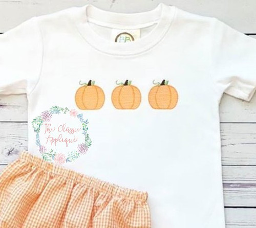 Pumpkin trio sketch fill embroidery design Pumpkin trio sketch fill embroidery design
