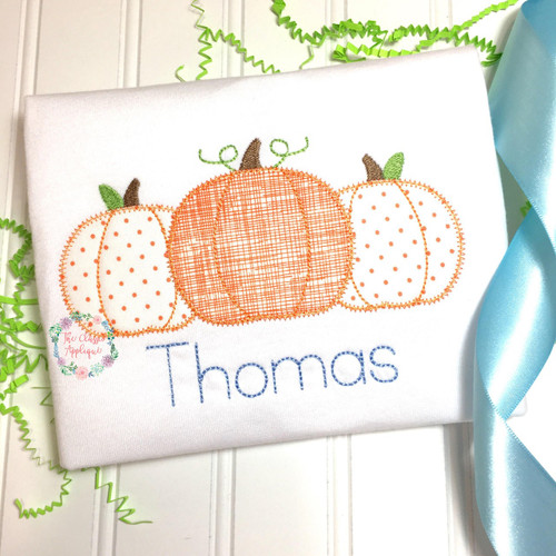 Three pumpkins zig zag applique Three pumpkins zig zag applique