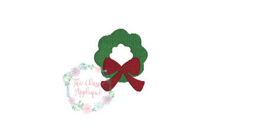 Wreath with bow mini fill embroidery Wreath with bow mini fill embroidery