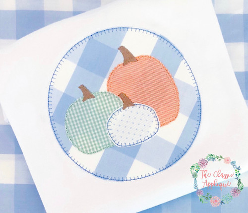 Pumpkins in circle patch applique Pumpkins in circle patch applique