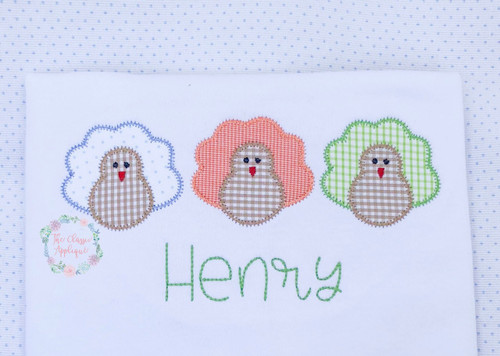 Turkey trio zig zag applique Turkey trio zig zag applique