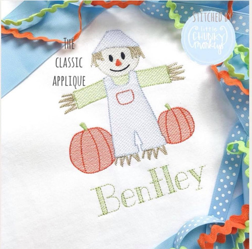 Scarecrow sketch fill embroidery design Scarecrow sketch fill embroidery design