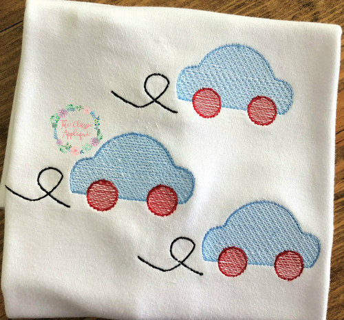 Car trio sketch fill embroidery Car trio sketch fill embroidery