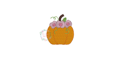 Pumpkin with flowers mini fill embroidery Pumpkin with flowers mini fill embroidery