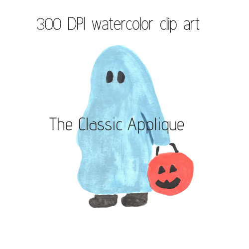 Watercolor Blue Ghost