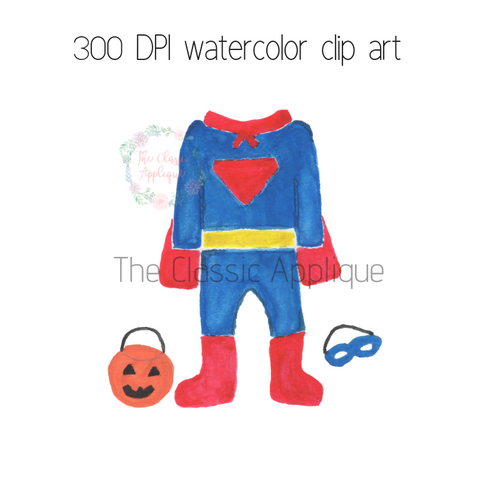 Watercolor Superman Costume