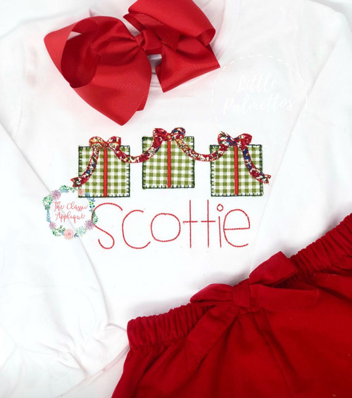 Presents with bows blanket stitch applique Presents with bows blanket stitch applique