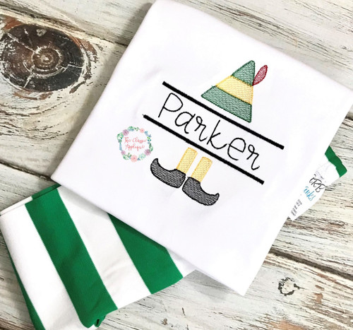 Elf monogram name frame sketch fill embroidery design Elf monogram name frame sketch fill embroidery design
