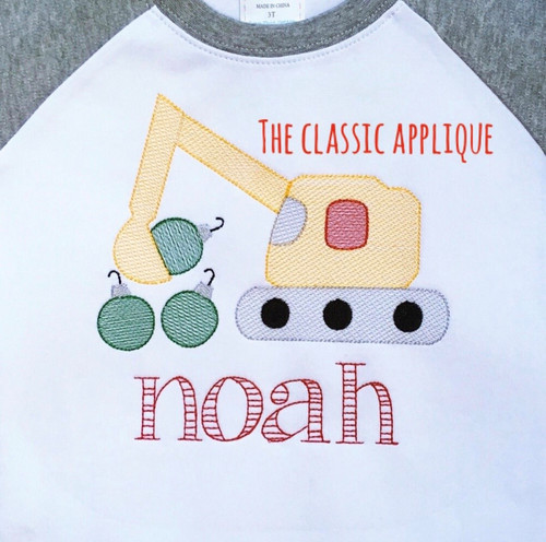 Excavator scooping ornaments sketch fill embroidery Excavator scooping ornaments sketch fill embroidery