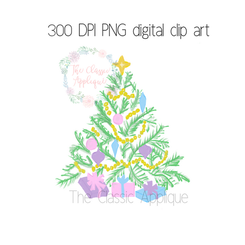 Pastel Christmas Tree with Presents Pastel Christmas Tree with Presents