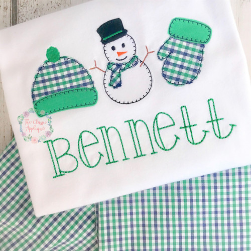 Hat, Snowman, Mitten applique trio Hat, Snowman, Mitten applique trio