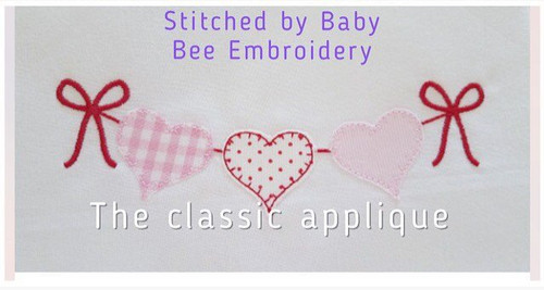 Heart bunting blanket stitch applique Heart bunting blanket stitch applique