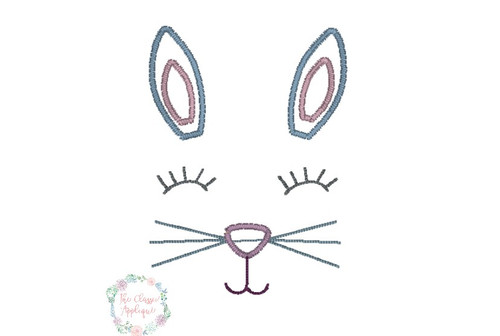 Bunny Face Zig Zag Applique