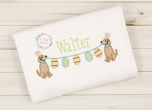 Dogs holding Easter Eggs embroidery design Dogs holding Easter Eggs embroidery design