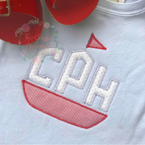 Sail Away applique monogram font Sail Away applique monogram font