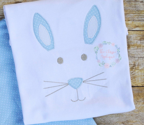 Bunny face boy zig zag applique Bunny face boy zig zag applique