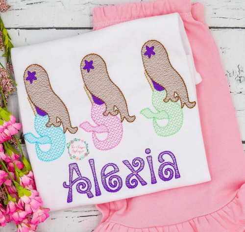 Mermaid sketch fill trio