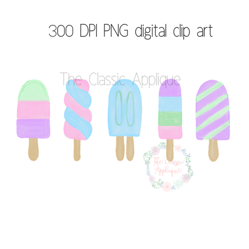 Popsicles watercolor clip art PNG printable file Popsicles watercolor clip art PNG printable file