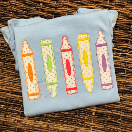 Crayons zig zag applique Crayons zig zag applique