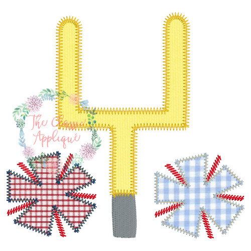 Goal posts with pom poms