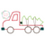 Flatbed truck with Christmas tree zig zag applique Flatbed truck with Christmas tree zig zag applique