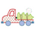 Flatbed truck with Christmas tree zig zag applique Flatbed truck with Christmas tree zig zag applique
