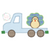 Flatbed truck with turkey zig zag applique Flatbed truck with turkey zig zag applique