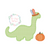 Thanksgiving dinosaur zigzag applique