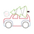 Car with Christmas tree on top applique Car with Christmas tree on top applique