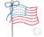 Doodle American flag with bow