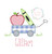 Wagon with apple and crayon applique Wagon with apple and crayon applique