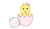Girl chick in egg blanket stitch applique