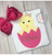 Girl chick in egg blanket stitch applique
