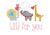 Zoo animals with hearts trio Zoo animals with hearts trio