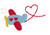 Plane with hearts mini fill