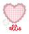 Scallop heart bean stitch applique