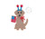 Puppy with flag and bow mini 